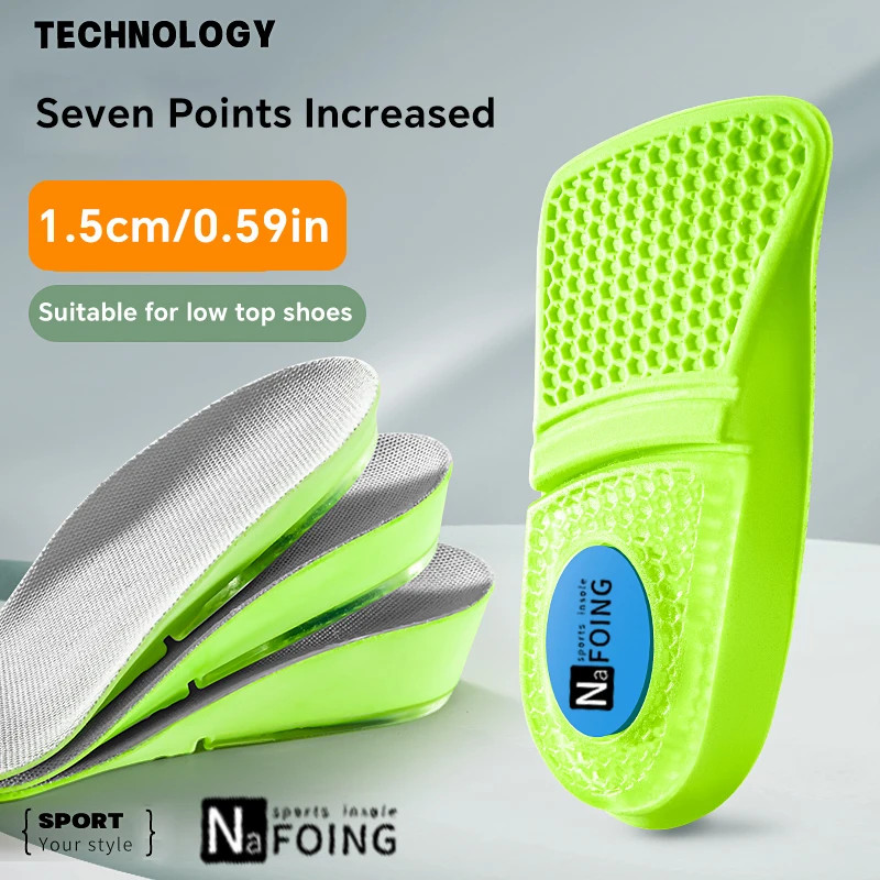 Memory Foam Height Increase Insoles for Men Women Shoes Flat Feet Arch Support O