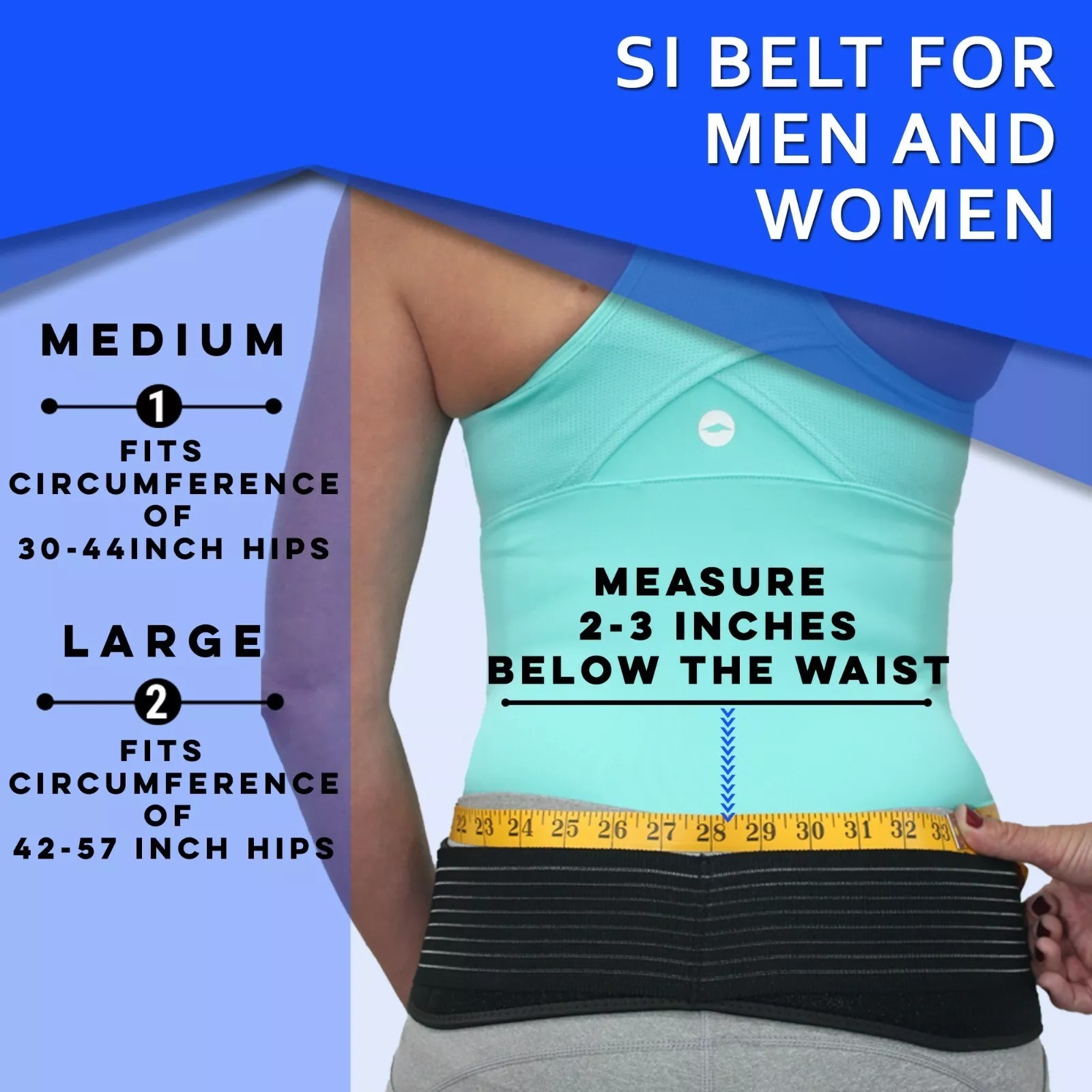 Fitness waist Hip Belt for Lower Back Support Brace Sciatica Pain Relief