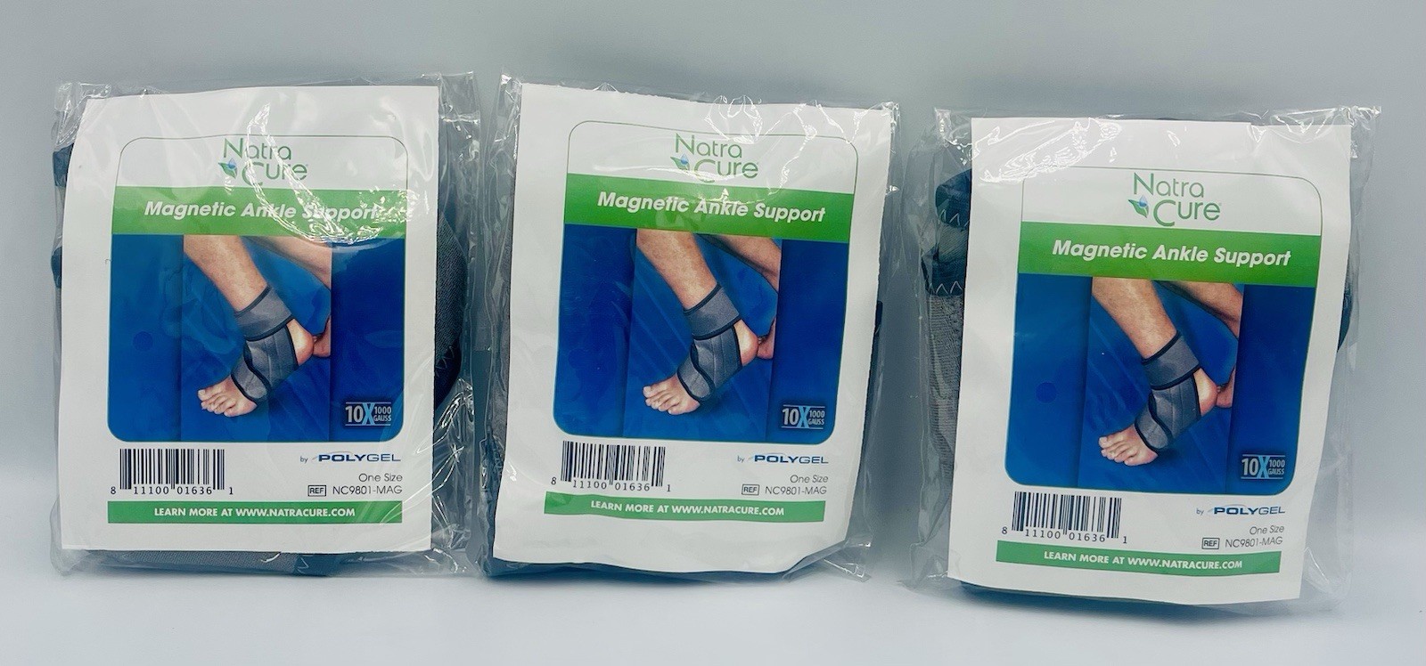 Lot of 3Unisex Magnetic Ankle Brace Support Strap Wrap Support One Size Fits All