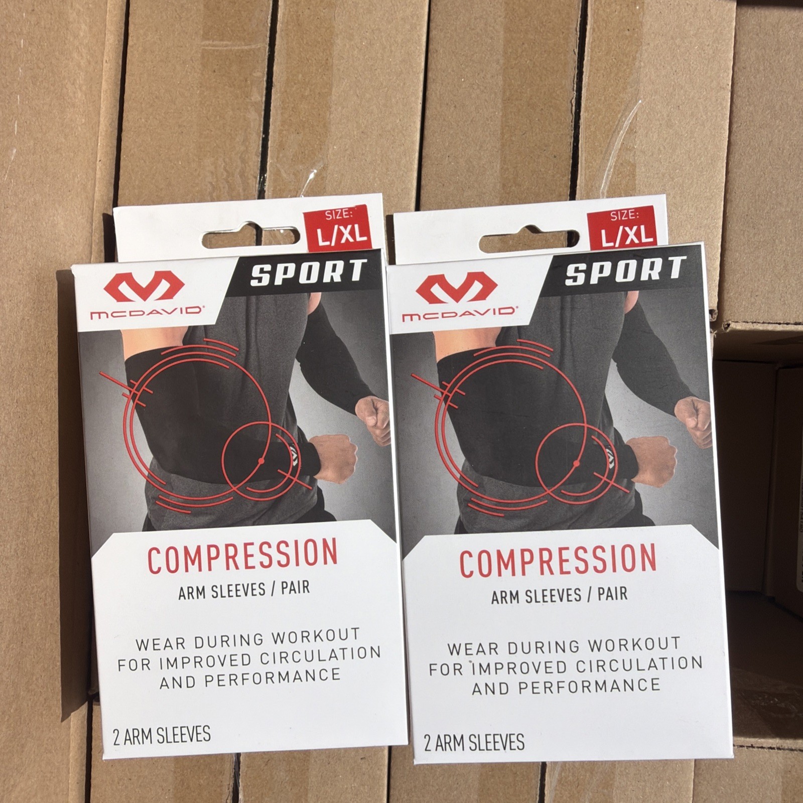 Compression Arm Sleeves Sports Support Brace Shin Wear WorkOut L/XL Pair bogo