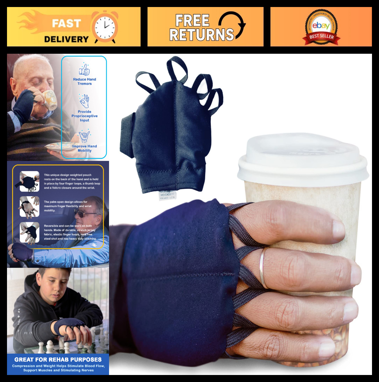 Hand Weights for Tremor Control & Fine Motor Skills – Improve Hand Mobility & St