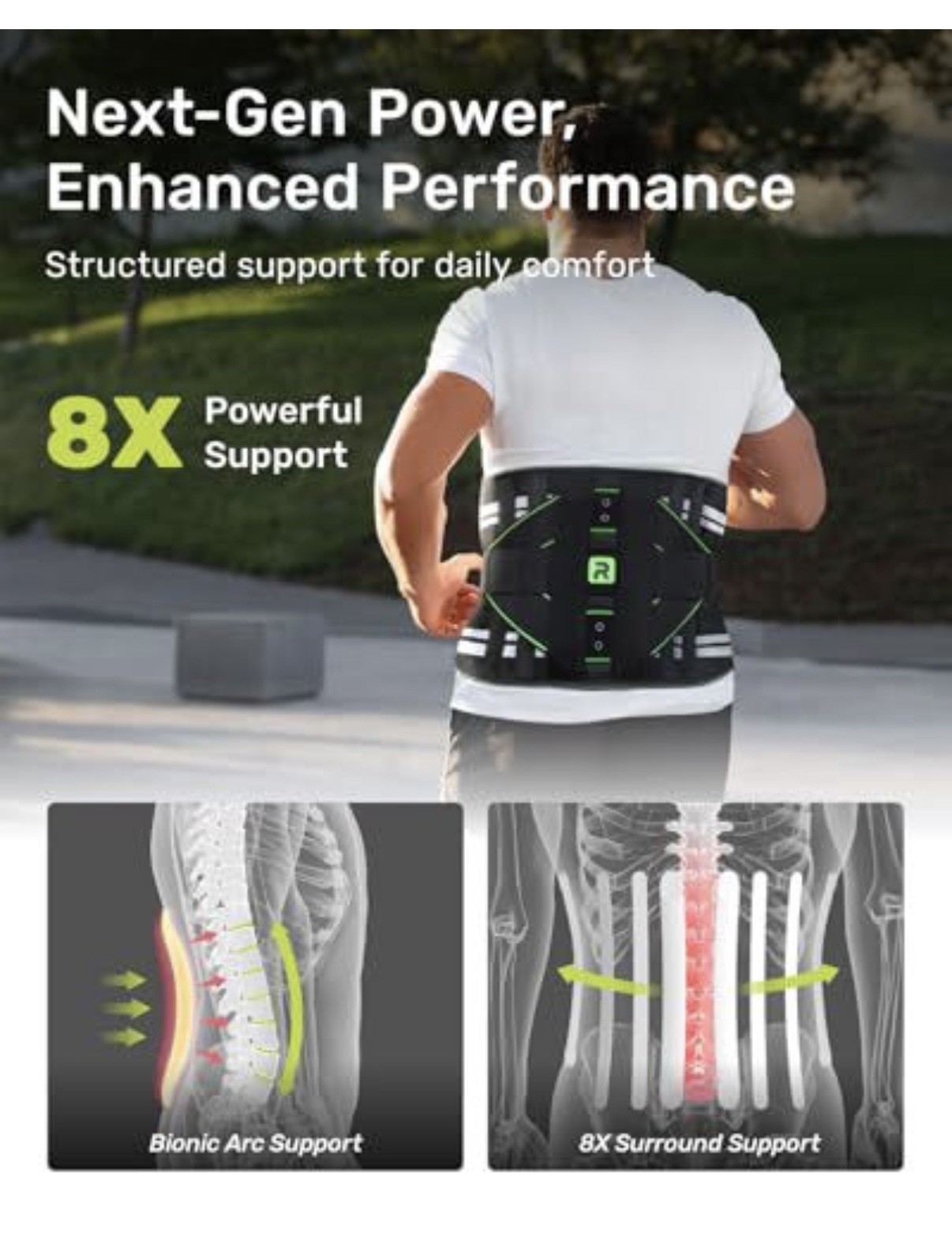 Back Brace Belt By Rakiie Integrated Lumbar Support for Men & Women Breathable