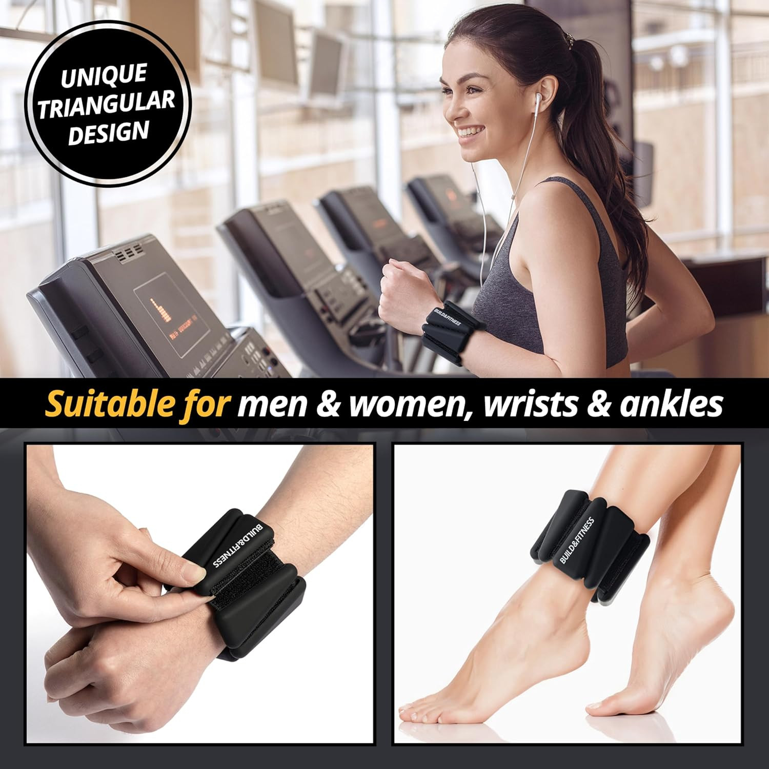 Wrist & Ankle Weights, Adjustable Bands for Women & Men Workouts, Set of 2 (1Lb