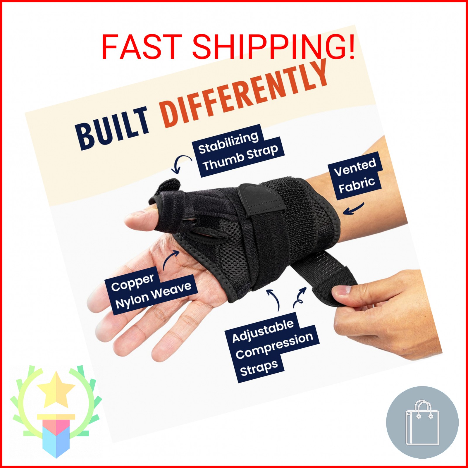 Dr. Frederick’s Original Doctor-Developed Copper Thumb Brace – Wrist & Thumb Sup