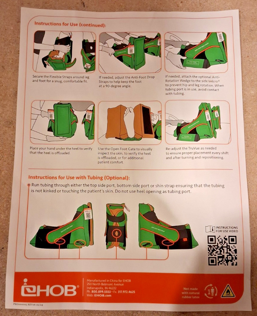 EHOB TruVue Heel Protector Offloading Boots w/Wedge Green Standard Size Pair