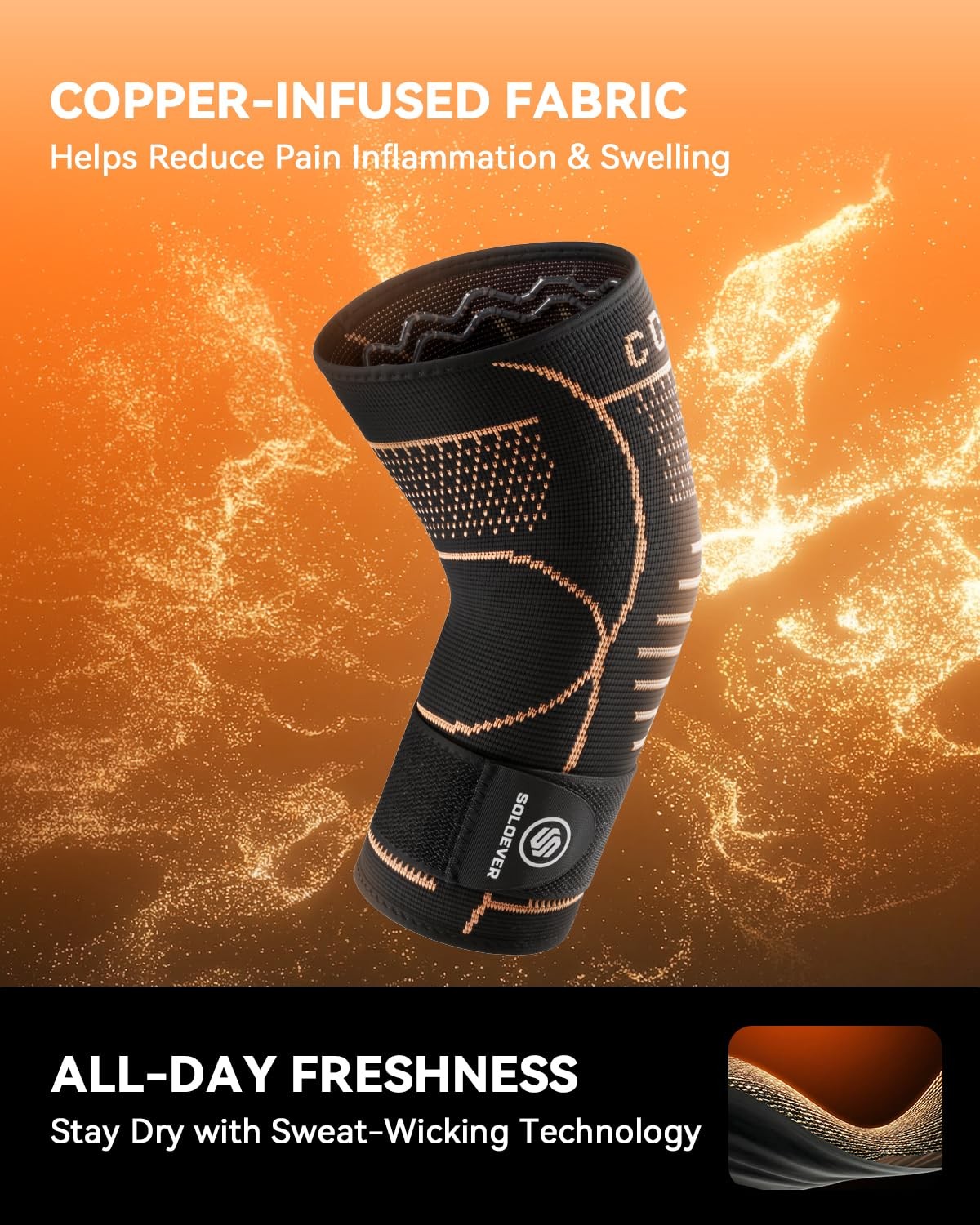 Copper Elbow Compression Sleeve for Tennis Elbow, Tendonitis, Golfers