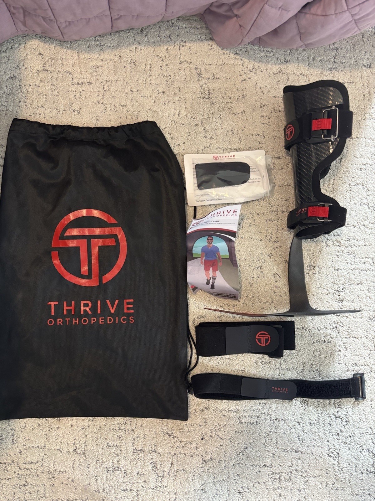 Thrive Orthopedics F3 Anterior Carbon Fiber AFO, Medium, Right, AMRT