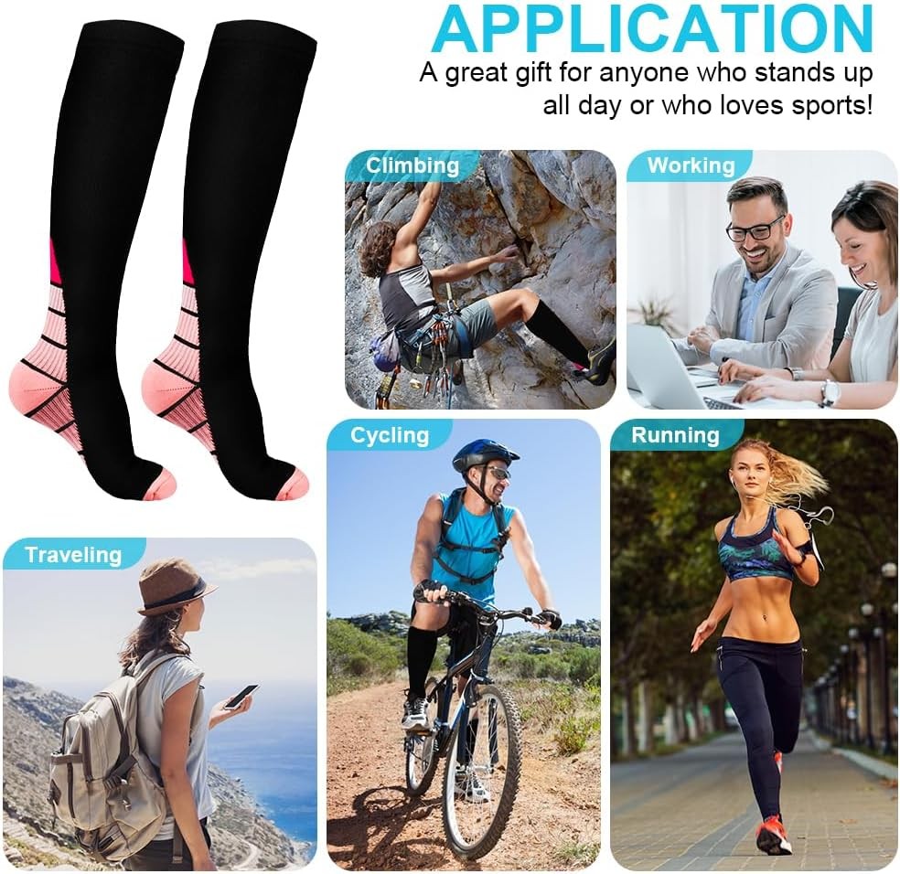 Compression Socks (S-XL) Pain Relief Calf Leg Foot Support Stocking Men & Women