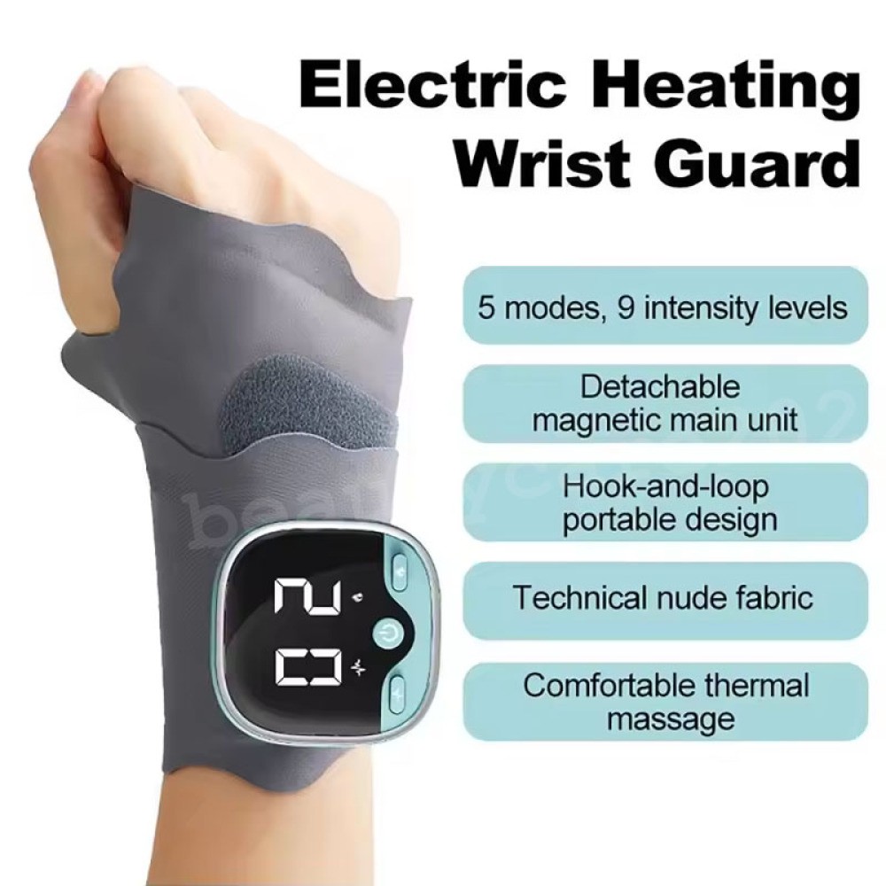 Electric Heating Wrist Massager 3 Levels Hot Compress Massage Wrist Guard Band
