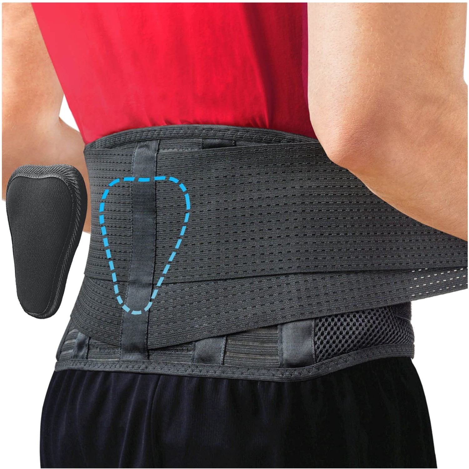 Lightweight Back Brace for Men & Women – Fits 44-52″ Waist