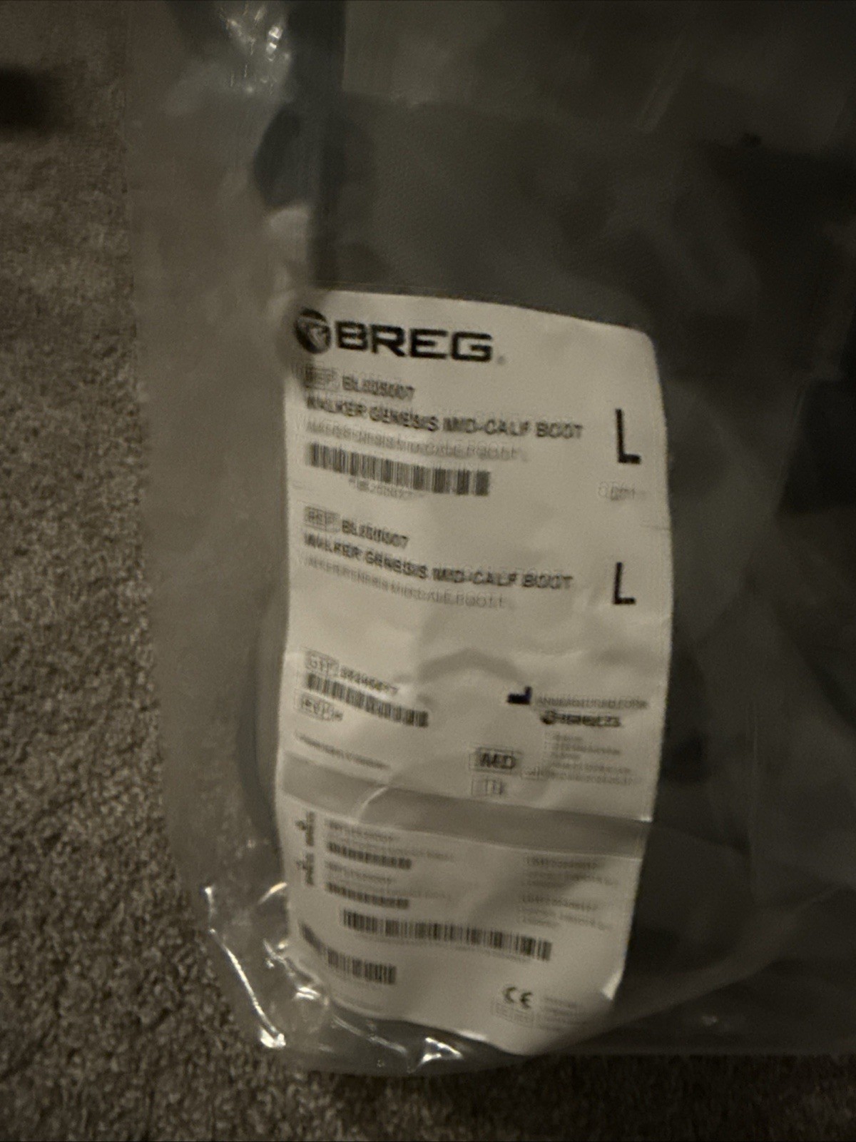 New Breg BL525007 Walker Genesis Mid-Calf Boot 3 Strap Size Large L LG