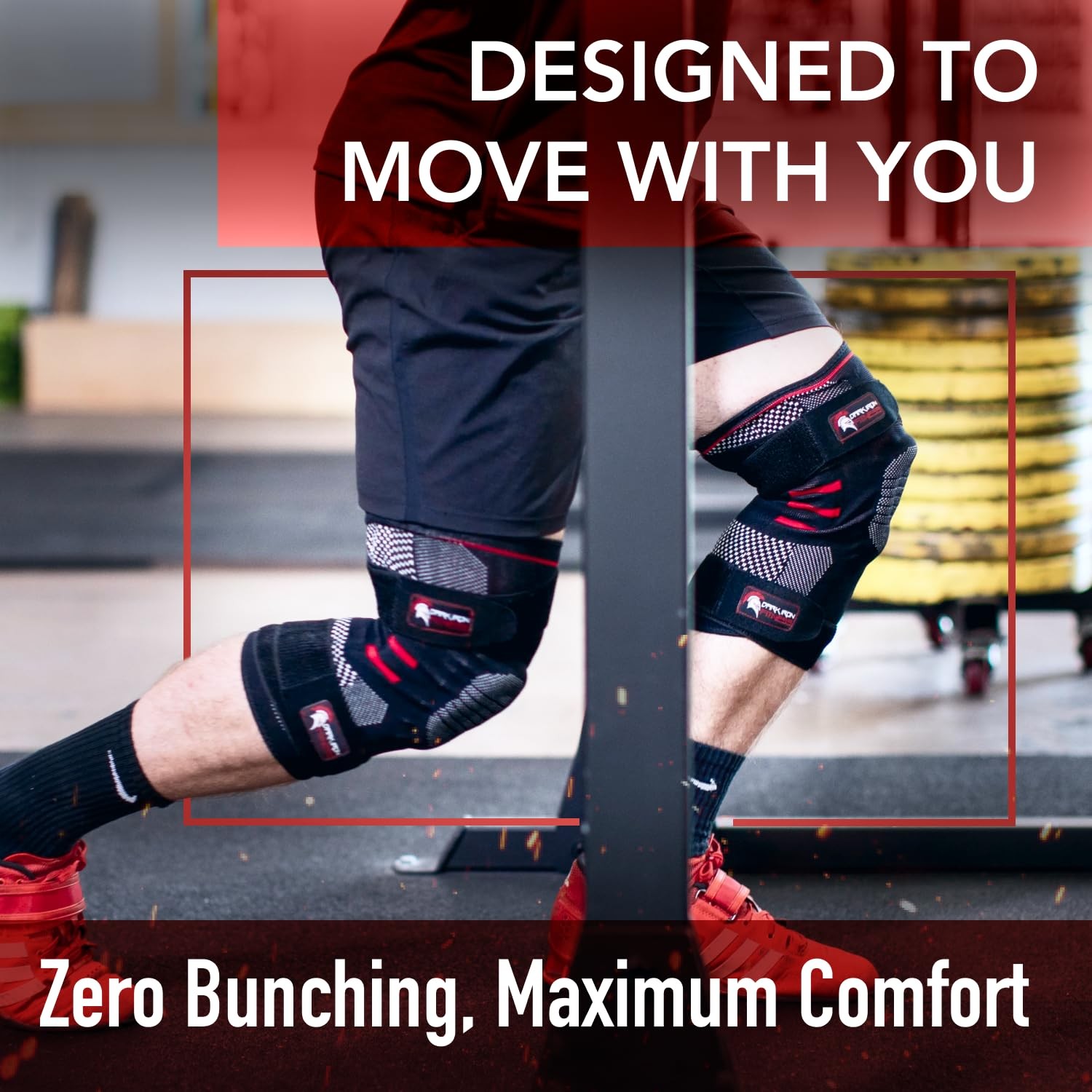 Dark Iron Fitness Knee Brace Pair for Compression & Support Small, Black