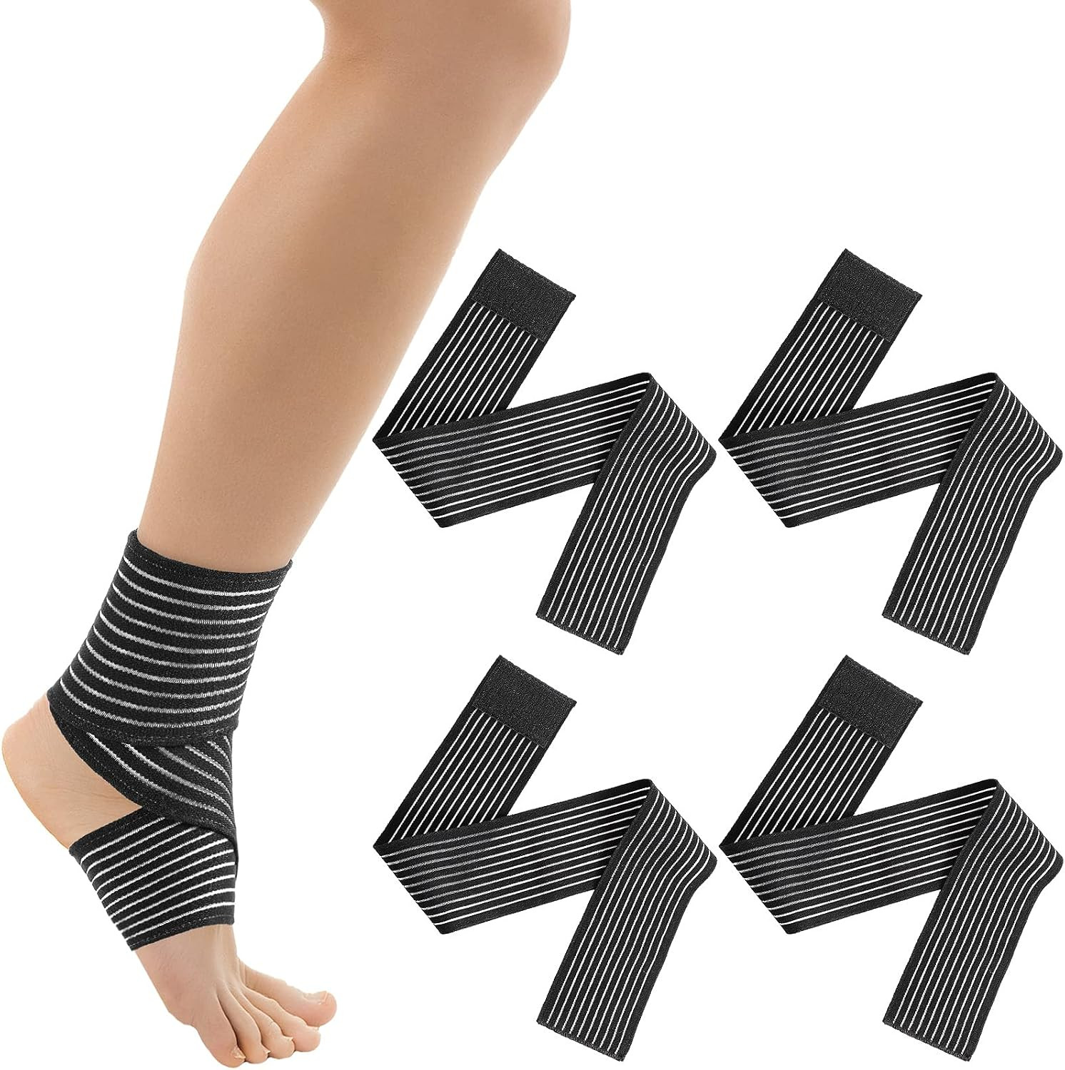 Compression Bandage Wraps for Leg, Elastic Calf Compression Sleeve Ankle Support