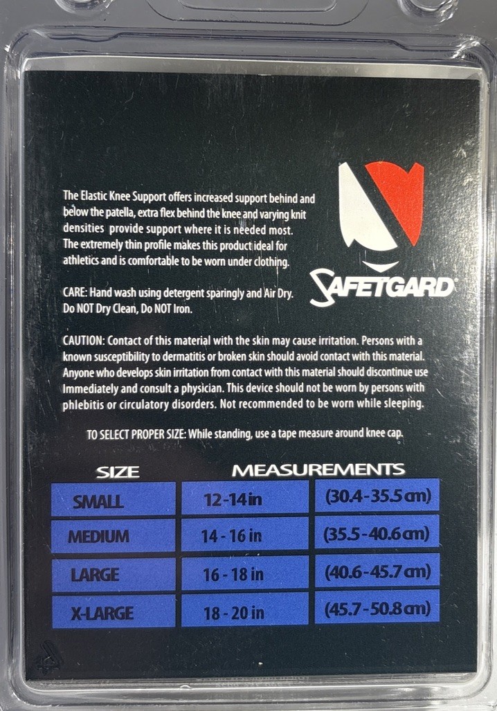 Safetgard All Sports(Football/Baseball/Soccer)Compress Support Medium 14-16”-NEW