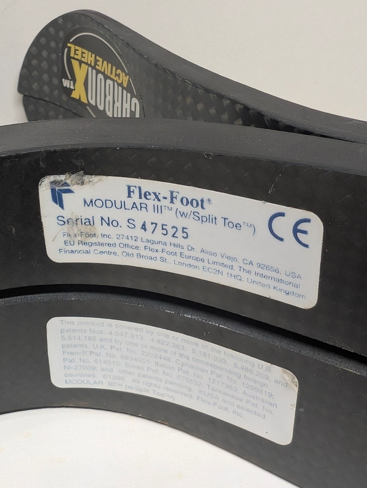 Prosthetic Flex-Foot Modular III W/ Split Toe CAT 10 Size 27