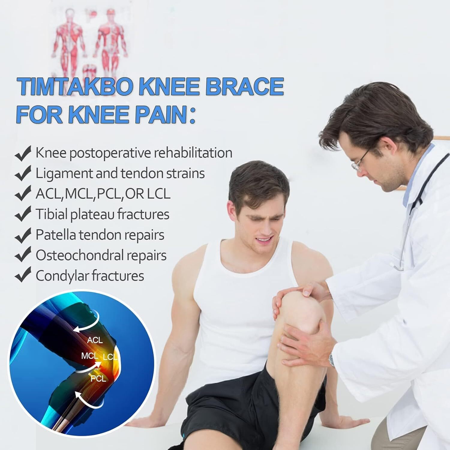 Plus Side Knee Brace for Women/Men, Hinged Knee Brace with Dual Metal Side St…