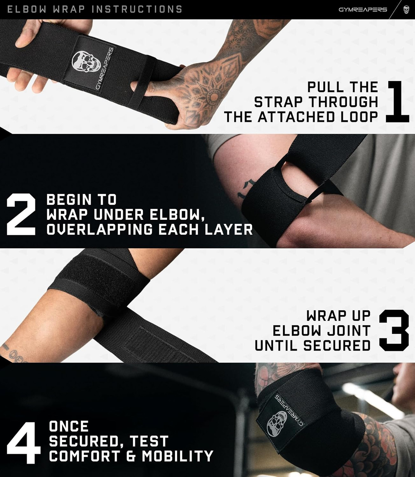 Elbow Support Wraps 40 Inch Compression Straps Powerlifting Joint Brace for