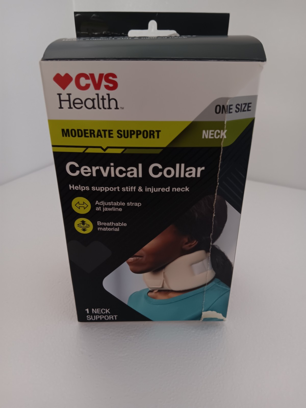 CVS Health Moderate Support Neck Cervical Collar, Neck Adjustable Strap New