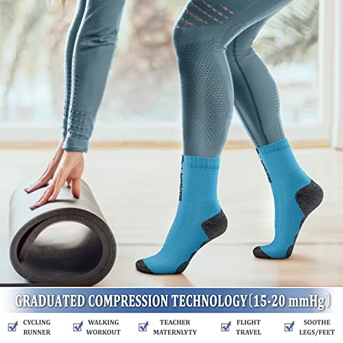 Compression Socks for Women & Men Circulation 15 Small-Medium 12 White/Orange