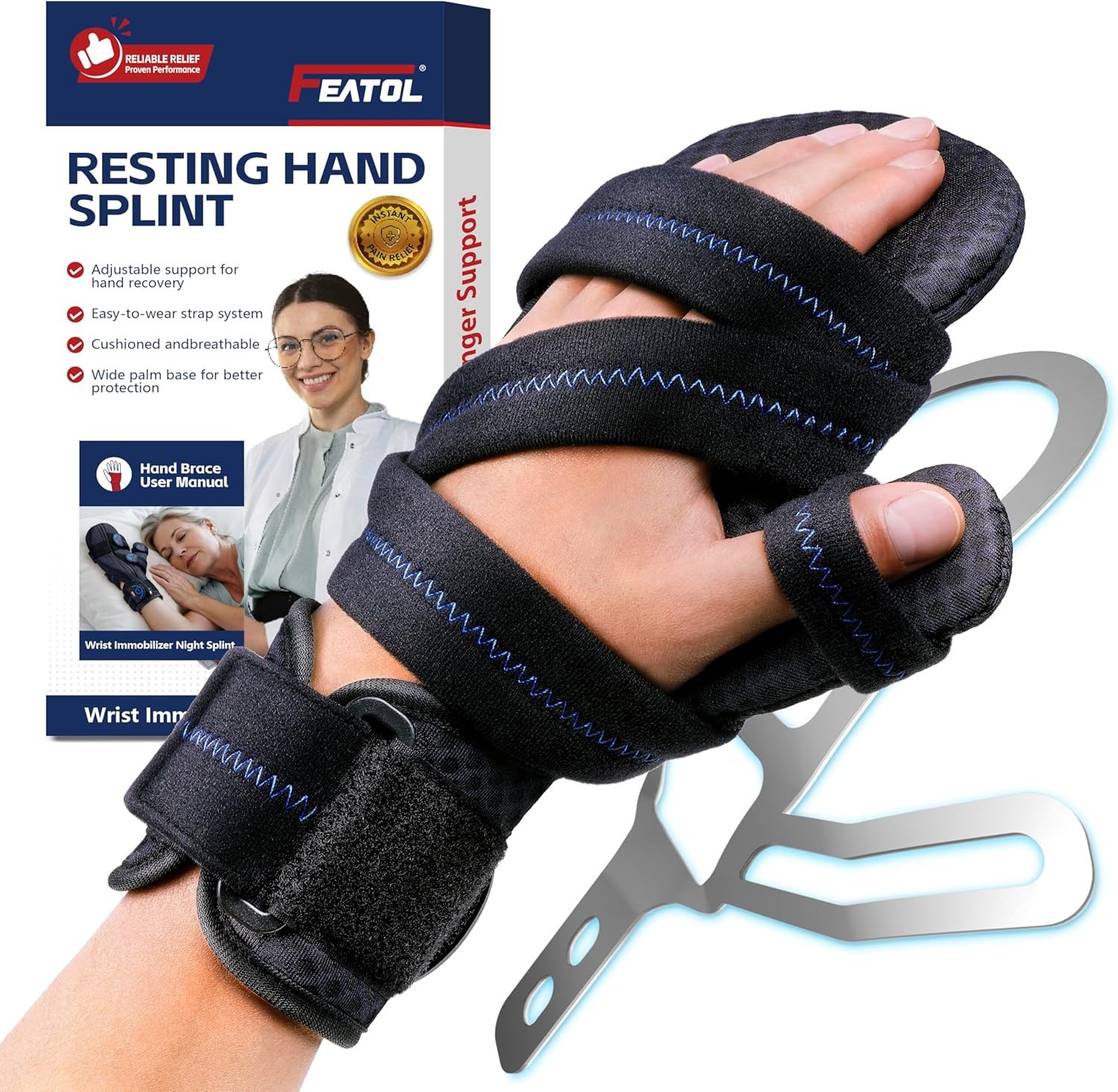 Resting Hand Splint with Thumb Support – Left – Small/Medium
