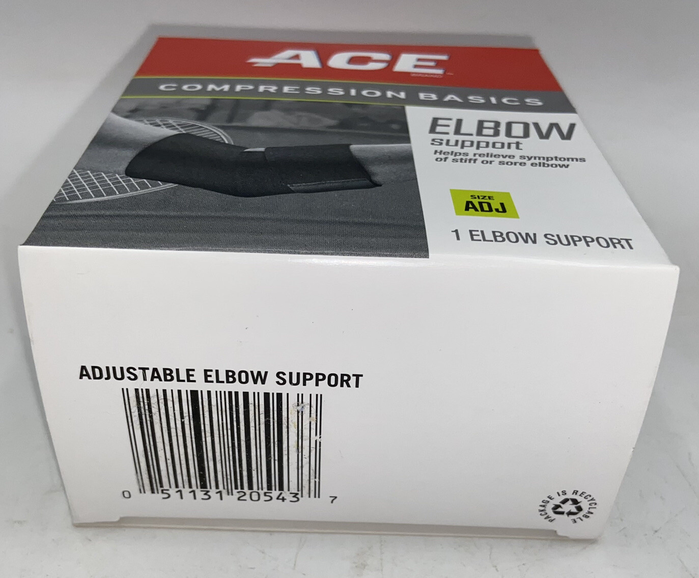 Ace Elbow Compression Basics Adjustable fit 6.5” – 13.5” Moderate Support