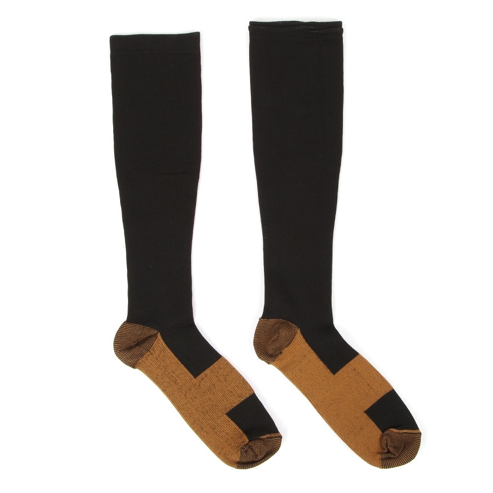 Black Knee High Compression Support Socks Graduated Support for Men Women S-XXL