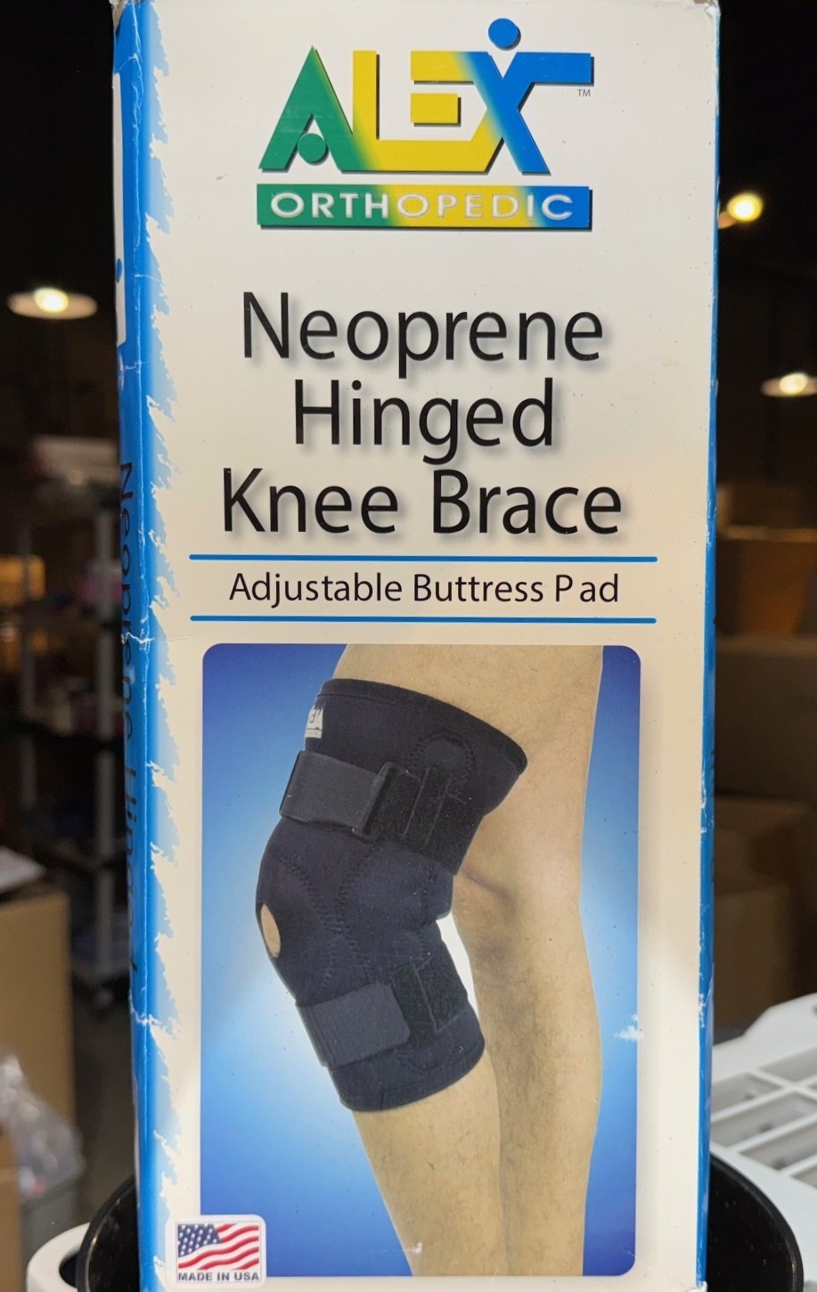 ALEX Neoprene Hinged Knee Brace w/ Adjustable Butress Pad X-Small (12-13″