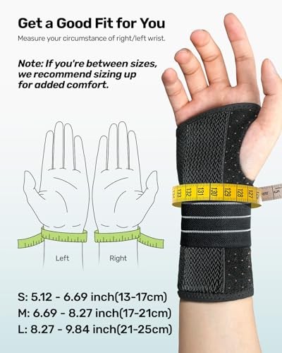 2 Pack Carpal Tunnel Wrist Braces, Adjustable Night Wrist Support with 3 L Gray