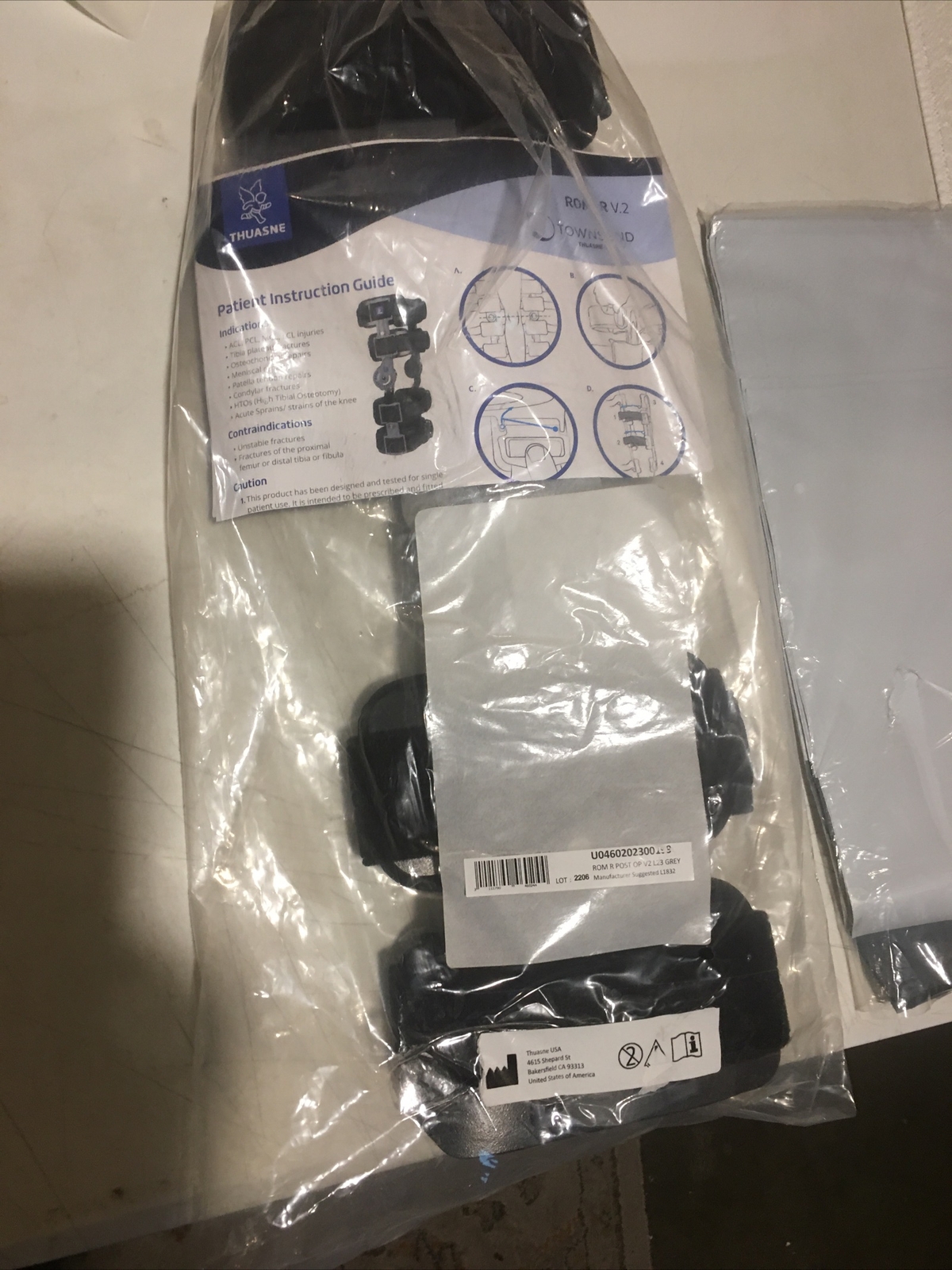 Thuasne Locking Knee Brace Splint ROM-R V2 U04602 Universal Size Left or Right