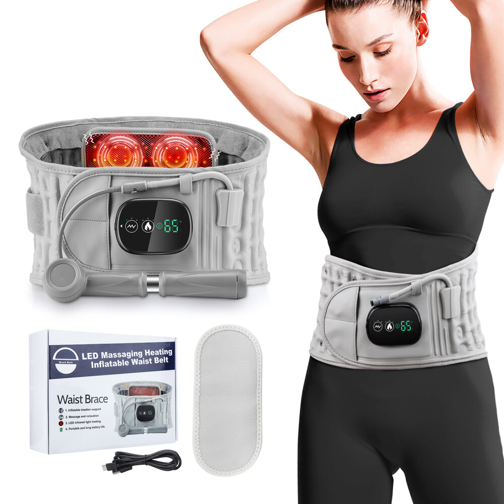 Inflatable Belt Red Light Heating Vibration Massage Airbag Support Back Relief