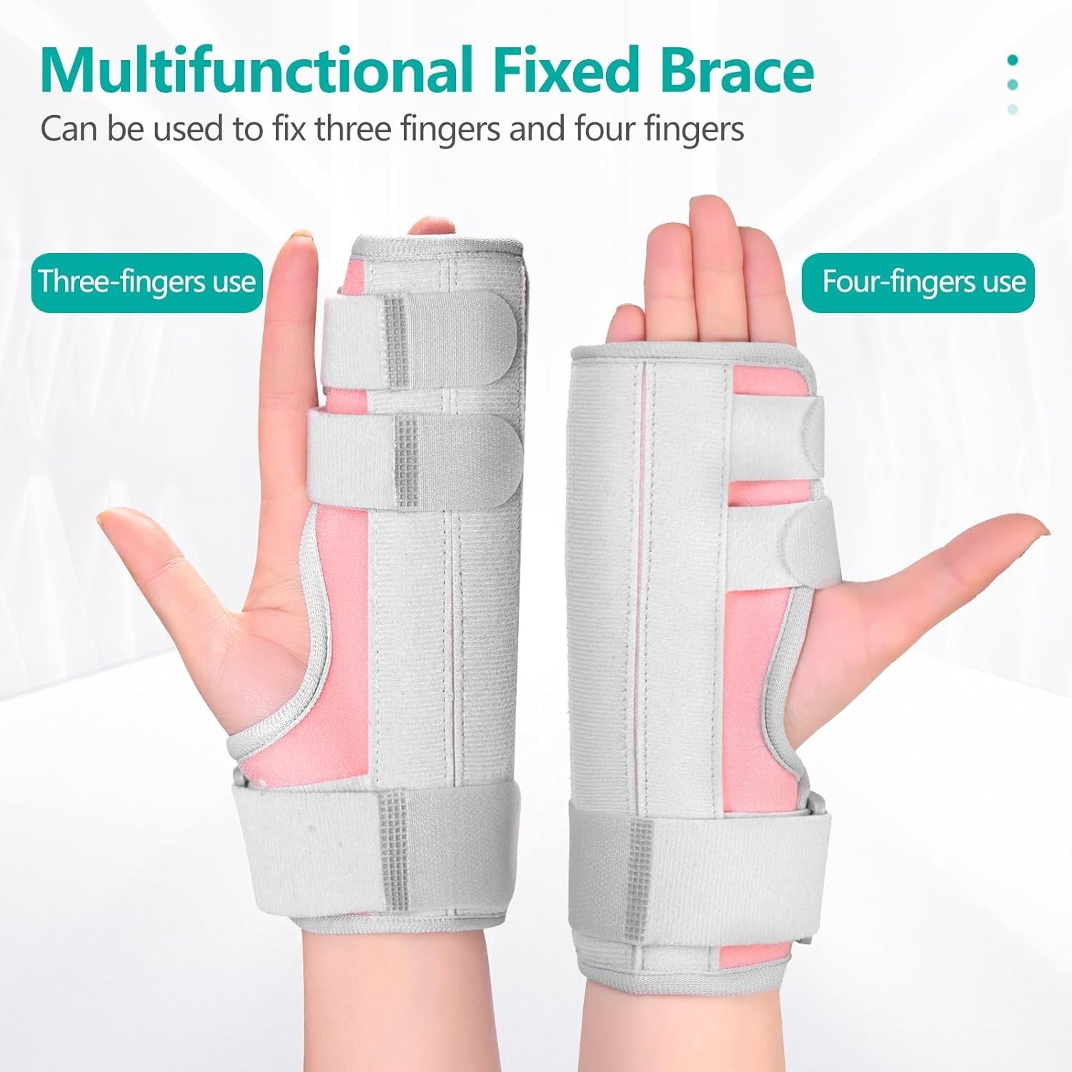 Breathable Hand Splint for Immobilizing Middle, Index, Pinky, and Ring Fingers