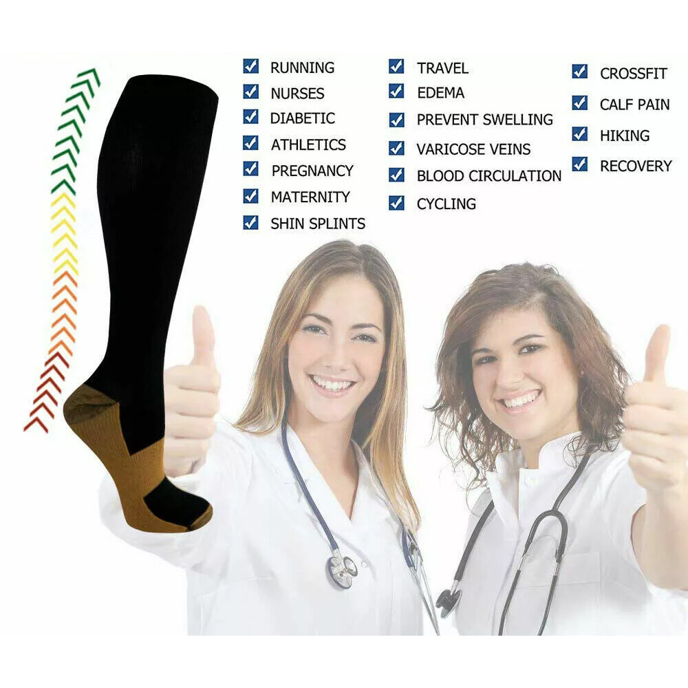 Physix Gear Compression Socks Support Stretch Plantar Fasciitis Pressure Socks