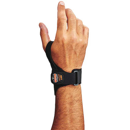 Ergodyne 70244 Wrist Support, Neoprene, Single Strap, Left, Black, Size M