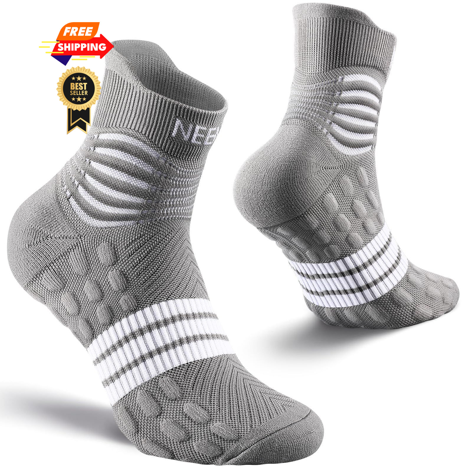 NEENCA Professional Compression Socks, Medical Athletic Large, stan carbon