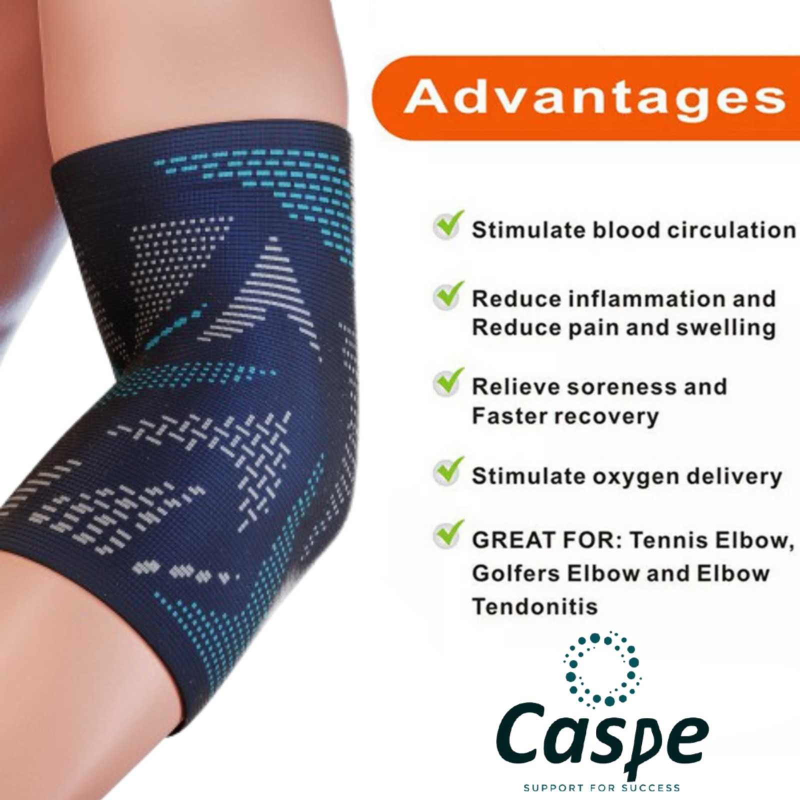 2X Elbow Brace Compression Support Sleeve Arthritis Tendonitis Reduce Joint Pain