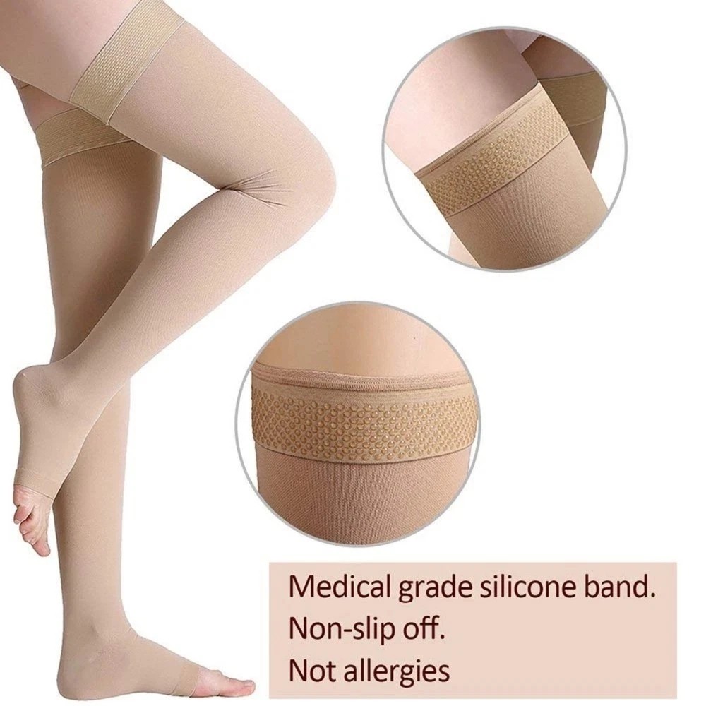 Thigh Supports Socks 20-30 mmhg Compression Stockings Shape to Fit S/M, L/XL