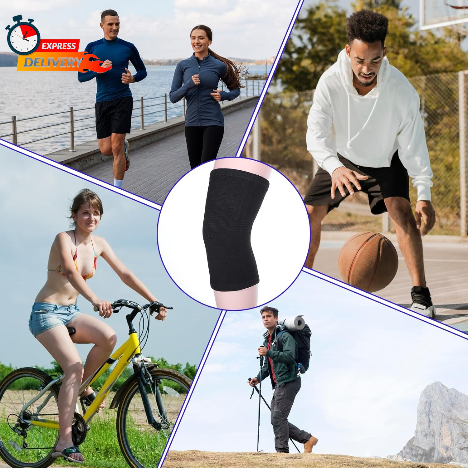 Bamboo Knee Sleeve, Elastic Compression Knee Brace Breathable Knee Pads Leg Slee
