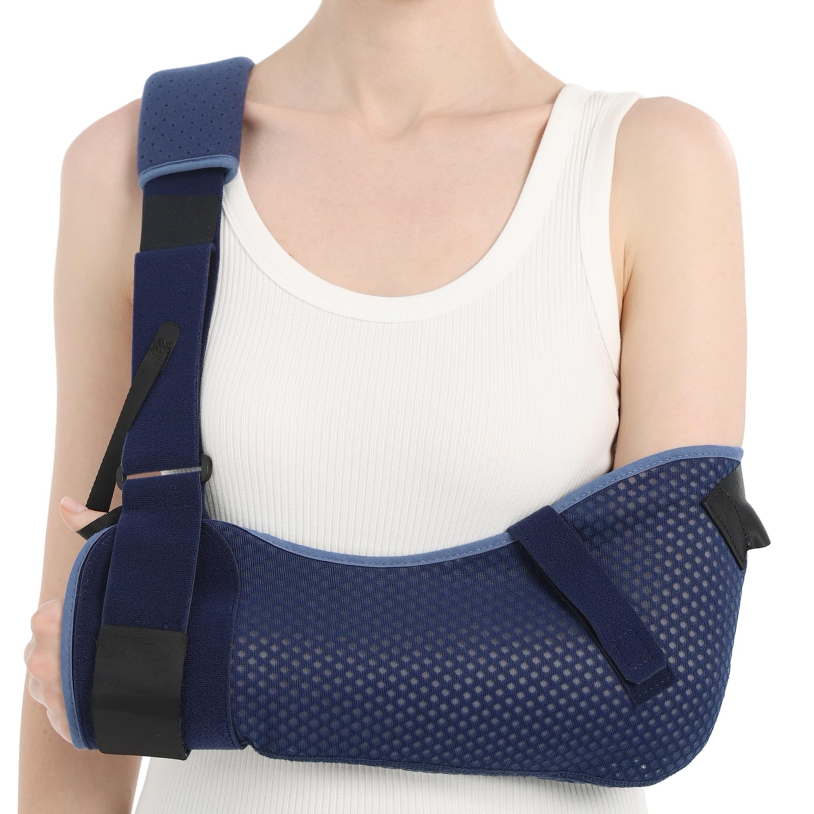 Arm Sling with Waist Strap – Ventilated & Breathable Support Brace for Should…