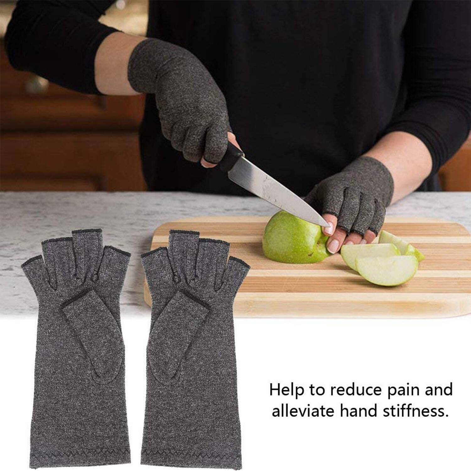 Arthritis Gloves Anti Slip Compression Open Finger Hand Gloves Joint Pain Relief