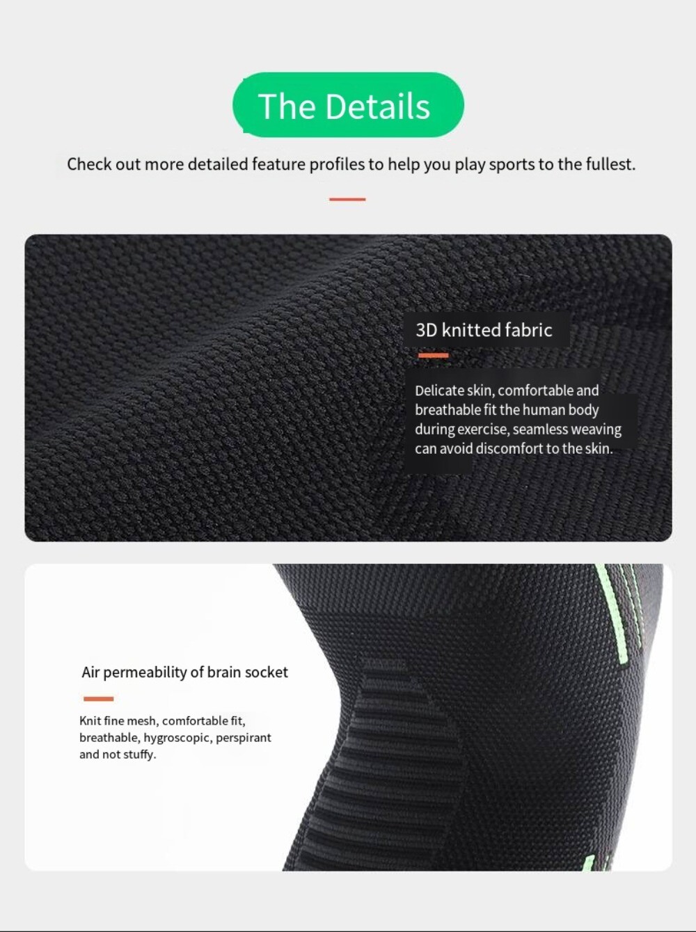 Outdoor Knitting Sports Knee Pads Fitness Running Bandage Compression Knee Pads