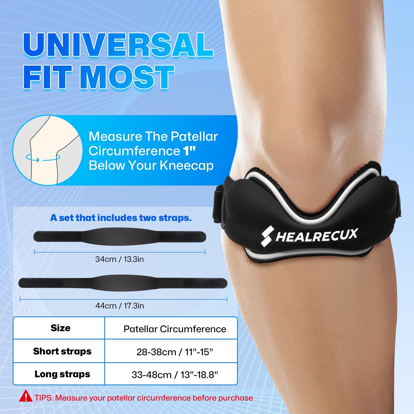 Patellar Tendon Support Strap, Silicone Patella Knee Strap, Non-Slip Patella …