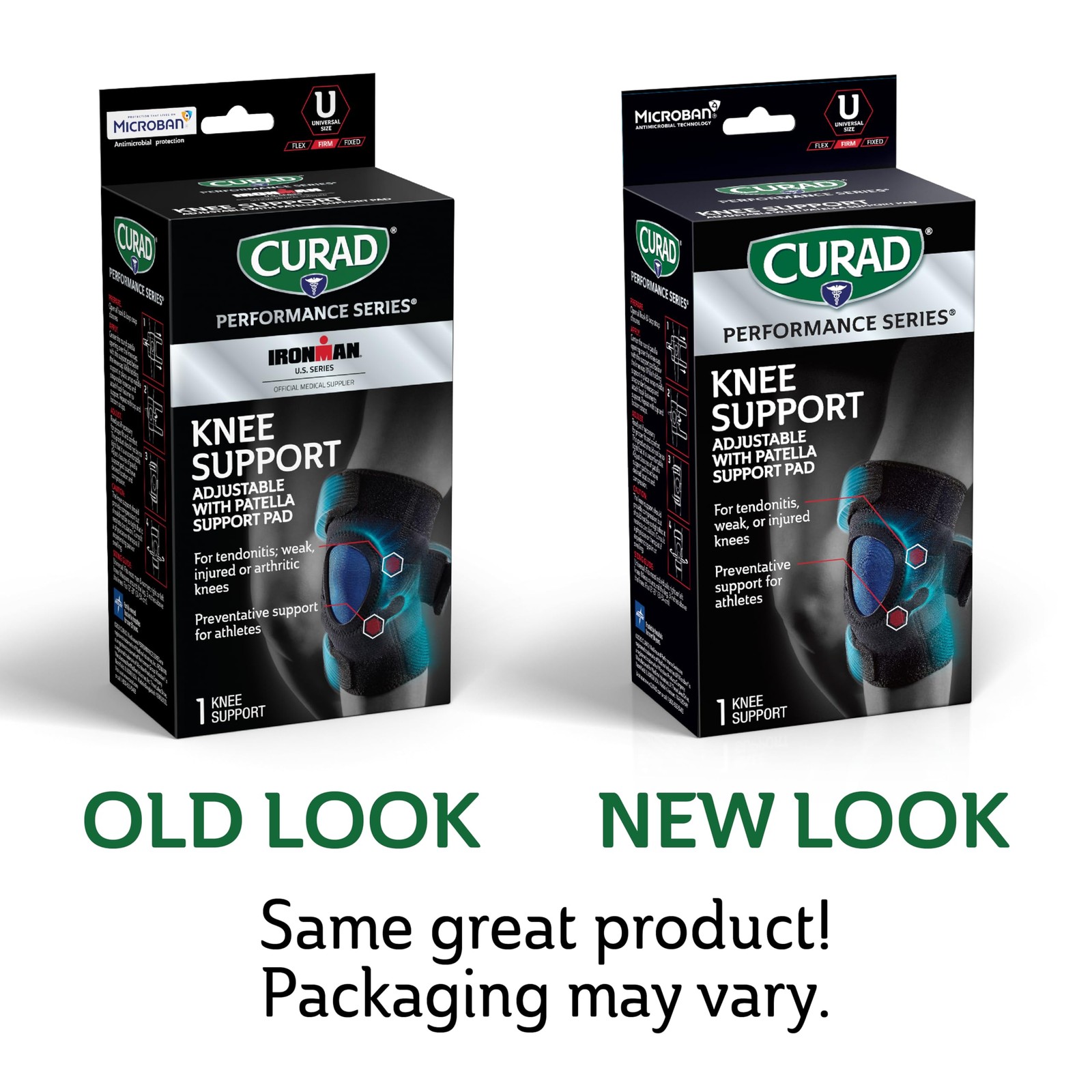 CURAD Performance Series Knee Support with Side Stabilizers Adjustable Universal