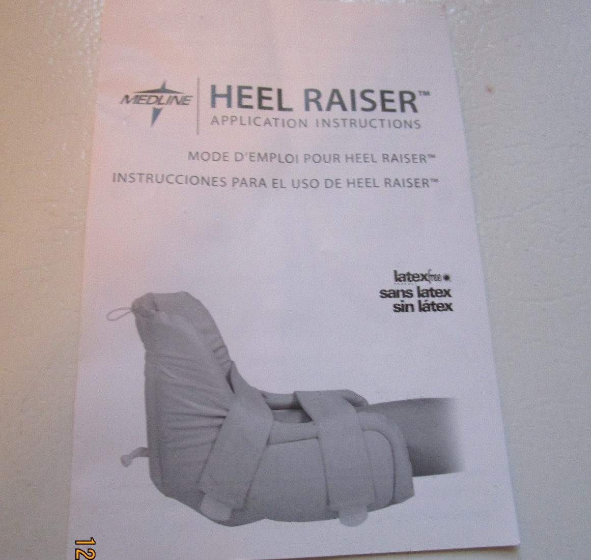 Medline Heel Raiser Pair w Application Instructions Protection Pressure Ulcers
