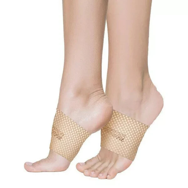 New Copper Fit Infused Arch Relief Compression Bands Unisex Beige ONE Size fits