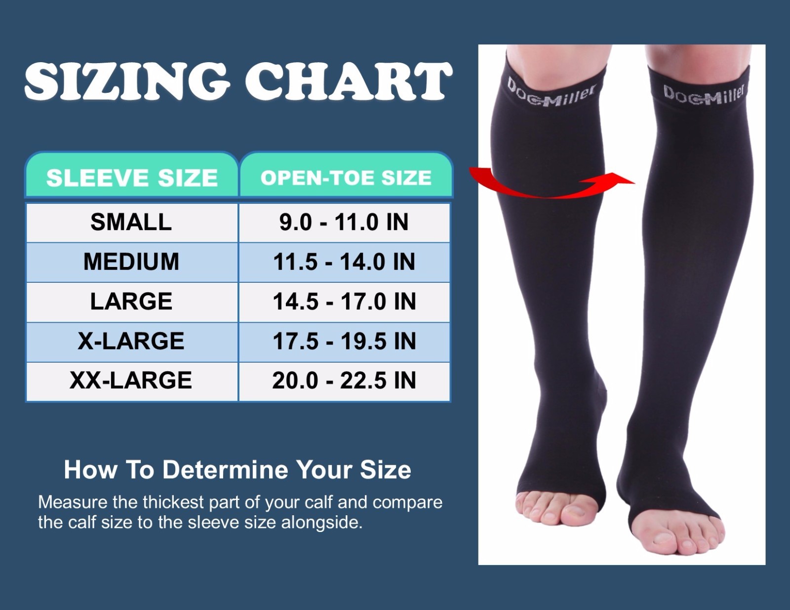 Doc Miller Open Toe Compression Socks 15-20 mmHg Recovery Varicose Veins BLACK