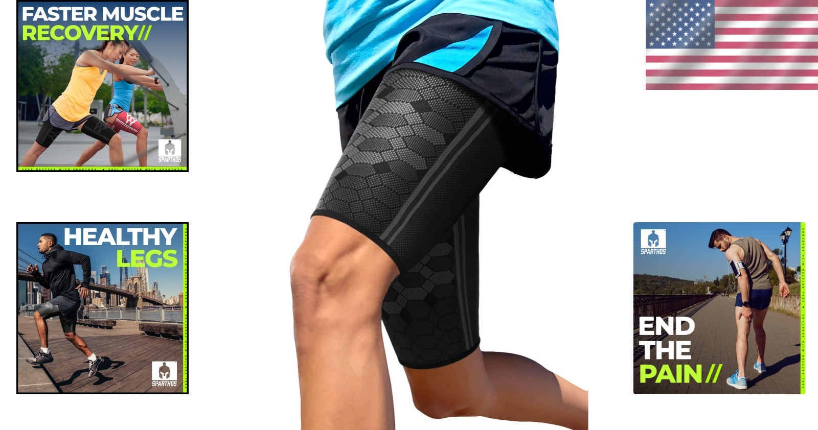 Maximize Comfort: XL Black Thigh Compression Sleeves for Pain Relief & Recovery