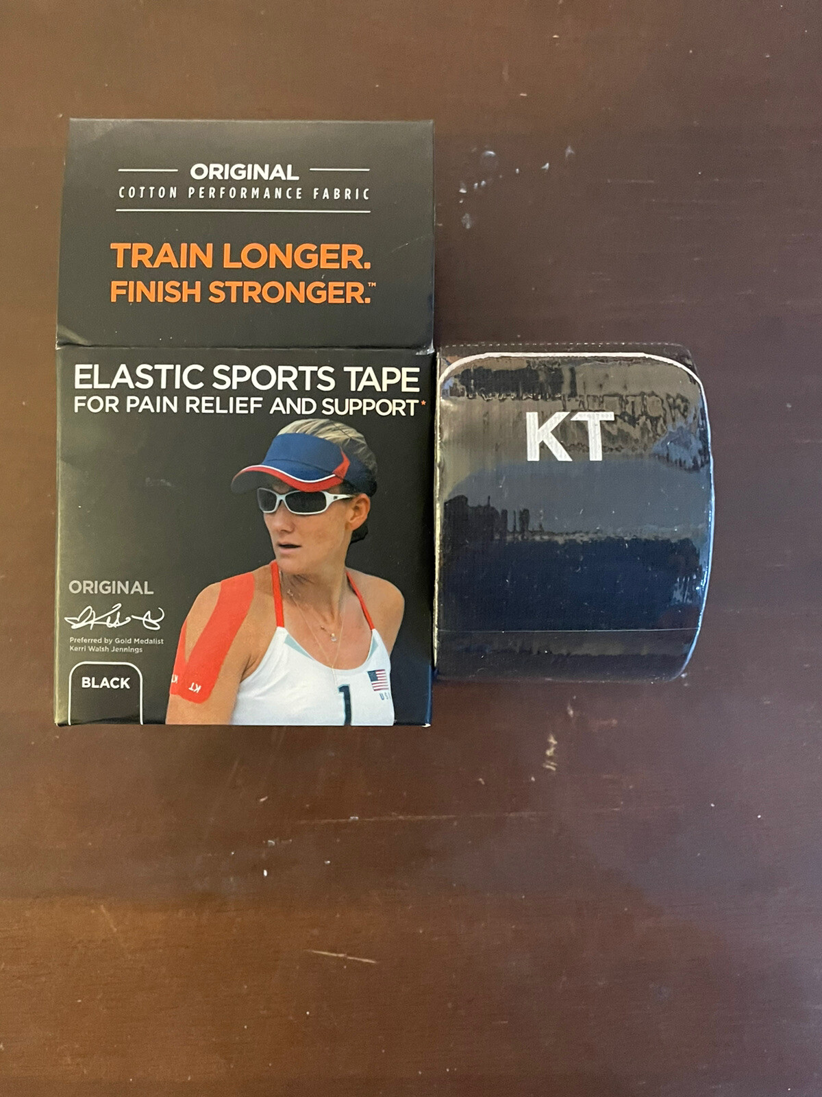 KT Tape Cotton 10″ Precut Kinesiology Therapeutic Sports Roll, 20 Strips, Black