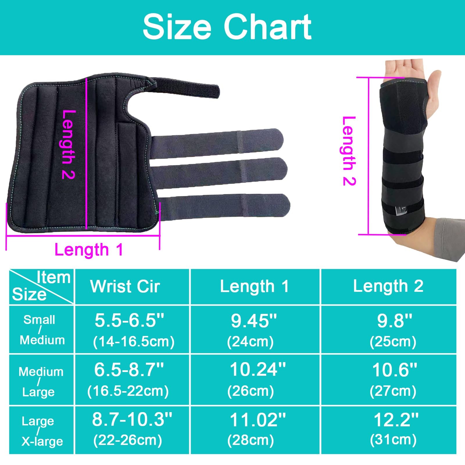 TANDCF Unisex Forearm and Wrist Support Splint Brace Large/X-Large, Left Hand