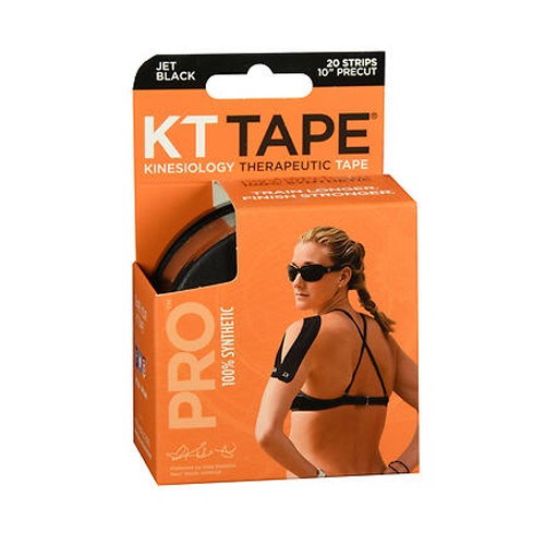 Kinesiology Therapeutic Tape Pro Strips Jet Black 20 Each By KT Tape