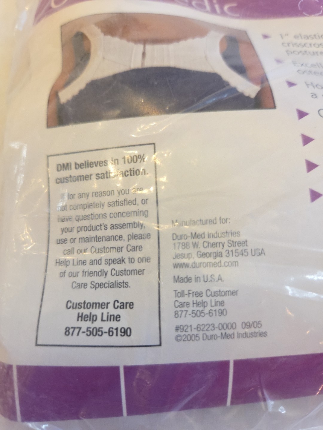 DMI Duro Med Industries Posture Perfect New! SEALED Package One Size Fits Most